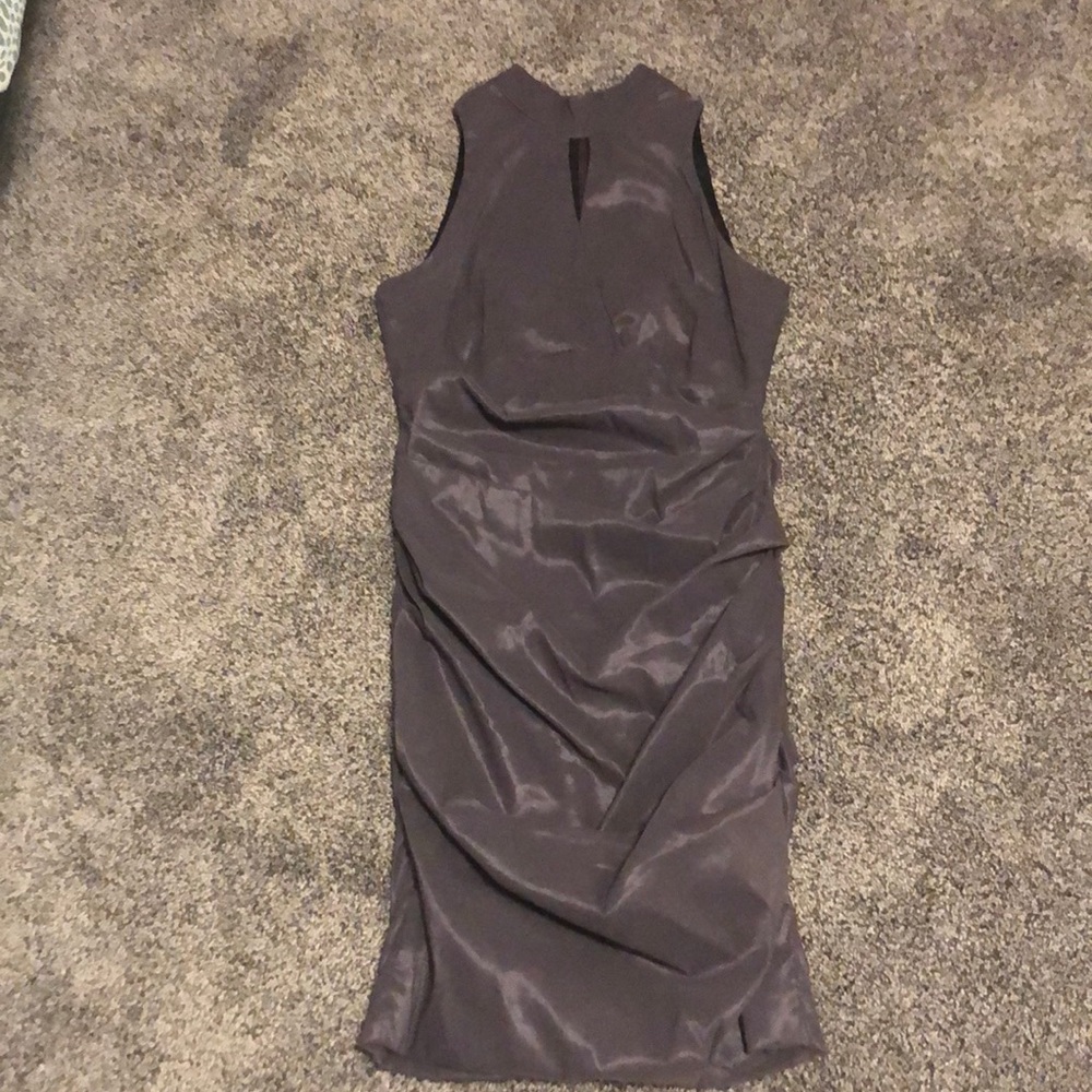 Le Chateau Grey Halter Cocktail Dress